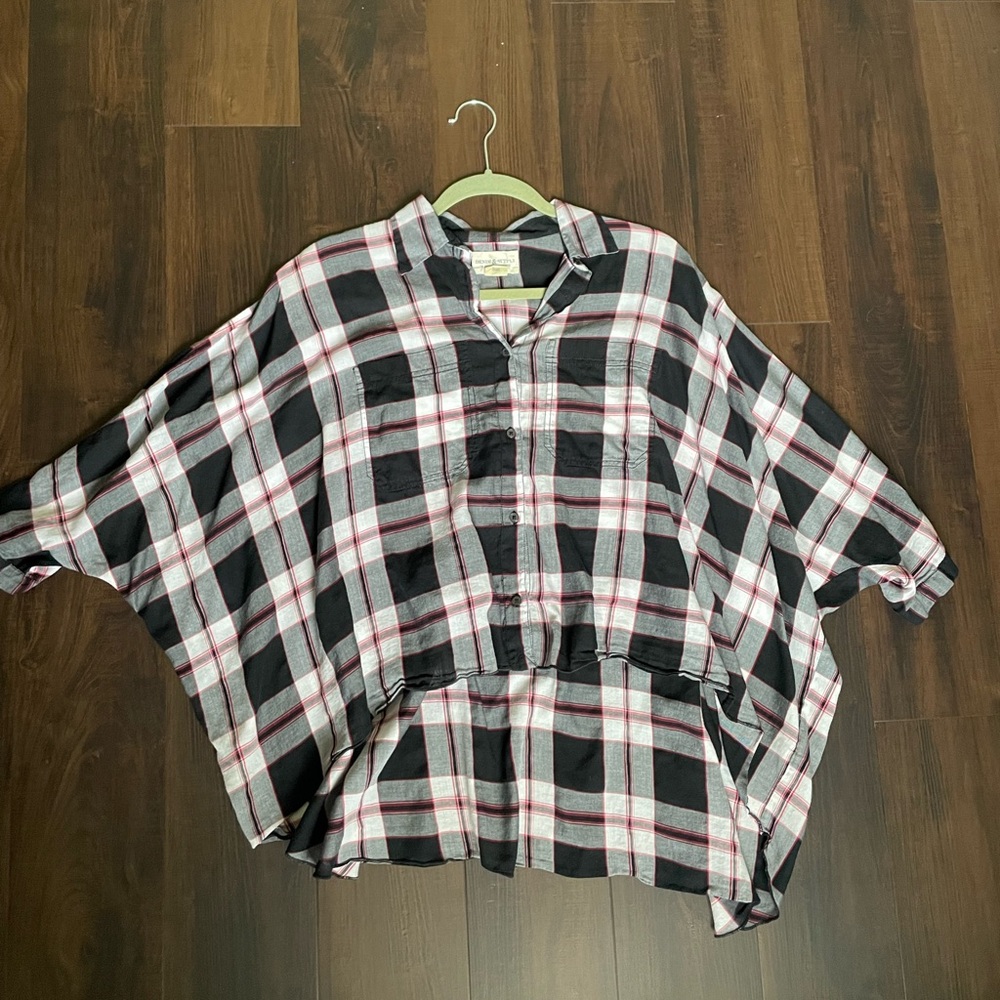 Ralph Lauren Cropped Front Plaid Button Down